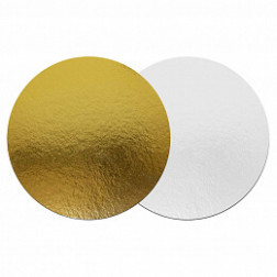 Подложка плотная круглая золото/бел - 24 см
