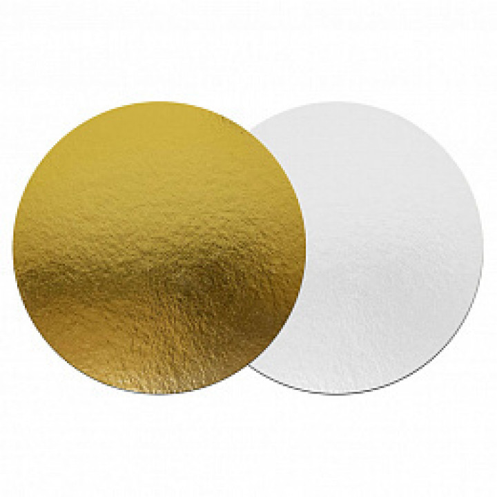 Подложка плотная круглая золото/бел - 28 см