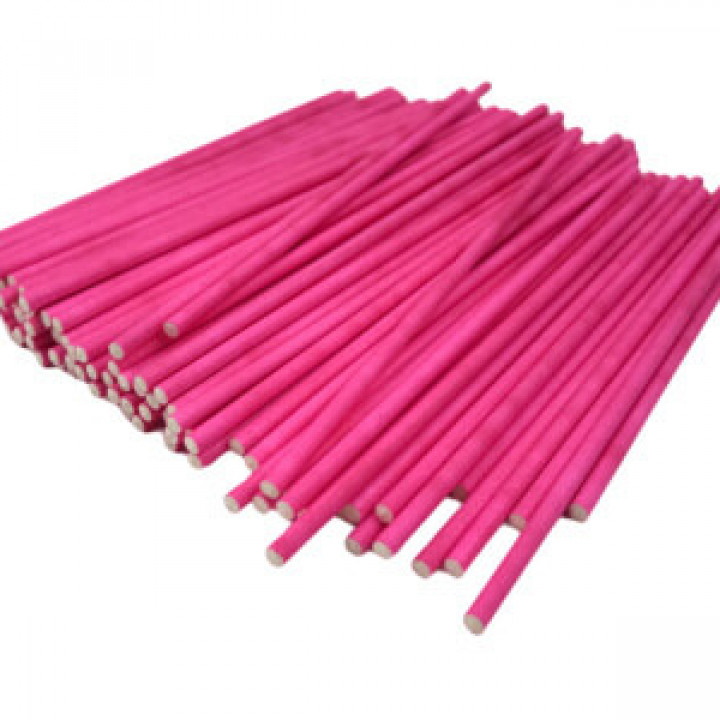 Бумажные палочки для кейк попсов Розовые 200 мм
